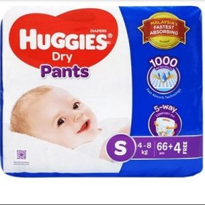 Huggies Small Pants System Baby Diapers 70 Pcs, 4-8kg, Made in Malaysia