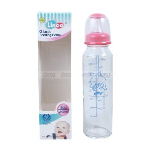 Linco Baby Glass Feeding Bottle Standard Neck 240 ML Made in Taiwan
