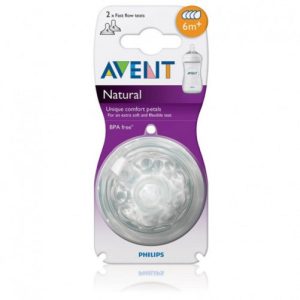 Philips Avent Natural Teat Nipple 6m+ Set of 2 (Fast Flow) Indonesia