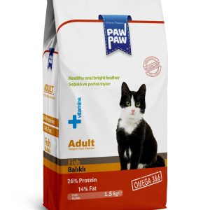 Paw Paw Adult Cat Food with Fish 1.5 kg