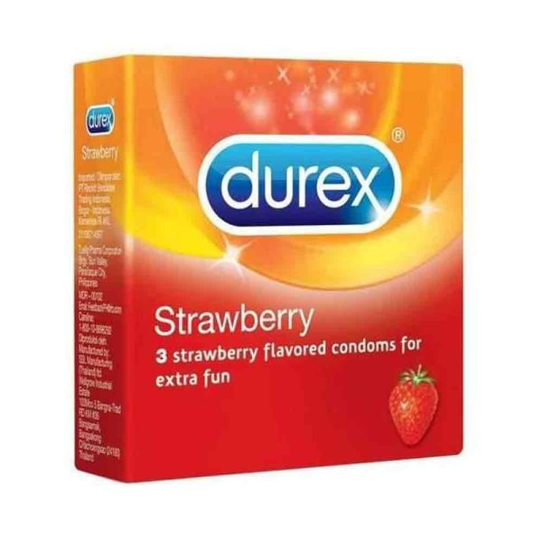 Durex Strawberry Condom 3Pcs Pack UK