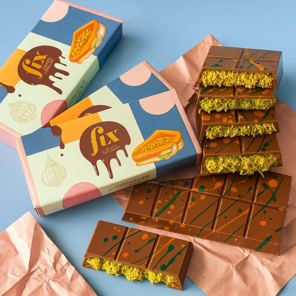 Fix Dessert Chocolatier Kunafa Pistachio Luxury Dubai Chocolate Bar
