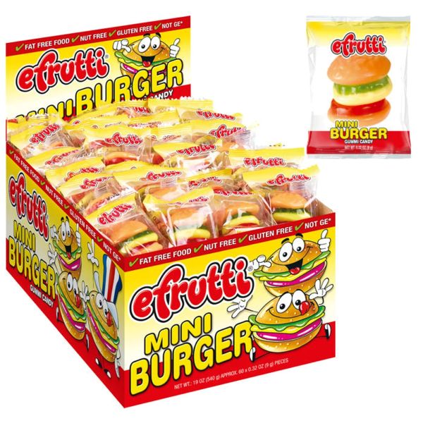 Efrutti Mini Burger Gummi Candy Box Of 60 x 9g Wholesale Express BD