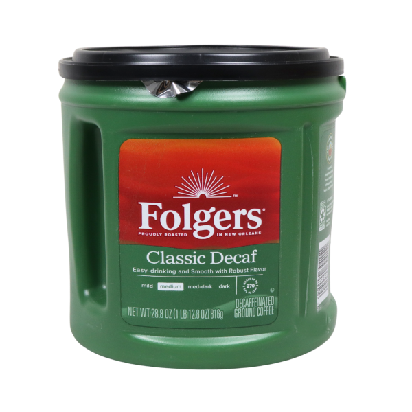 Folgers Classic Decaf Decaffeinat.Ground Coffee Jar 816g Wholesale Express BD