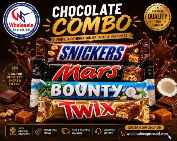 Chocolate combo (Snickers, Mars, Bounty, Twix) 4pcs Wholesale Express BD