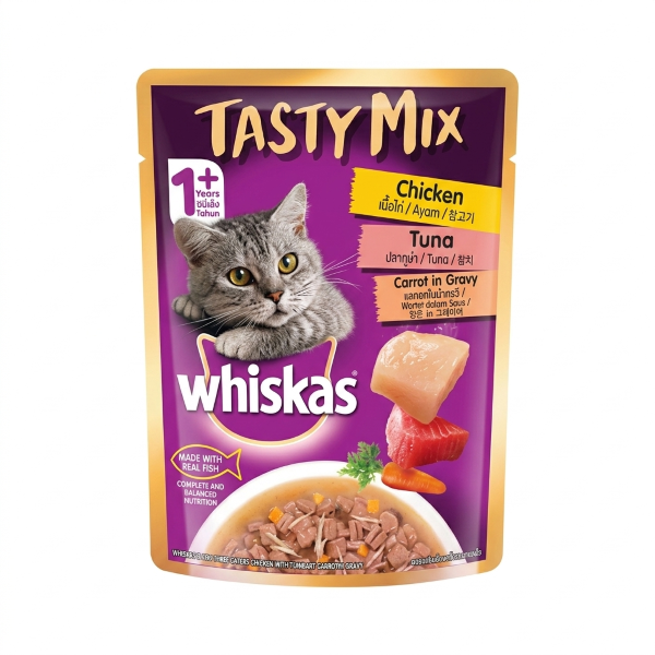 Whiskas Tasty Mix Chicken + Tuna Carrot in Gravy 70g Wholesale Express BD