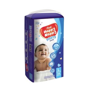 Happy Nappy Large Pants Baby Diaper 34Pcs Pack Wholesale Express BD